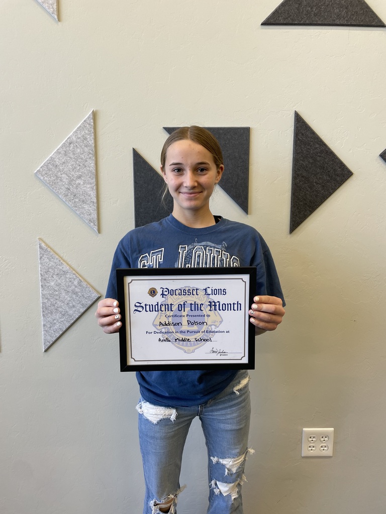Addison Polson JH Student of the Month