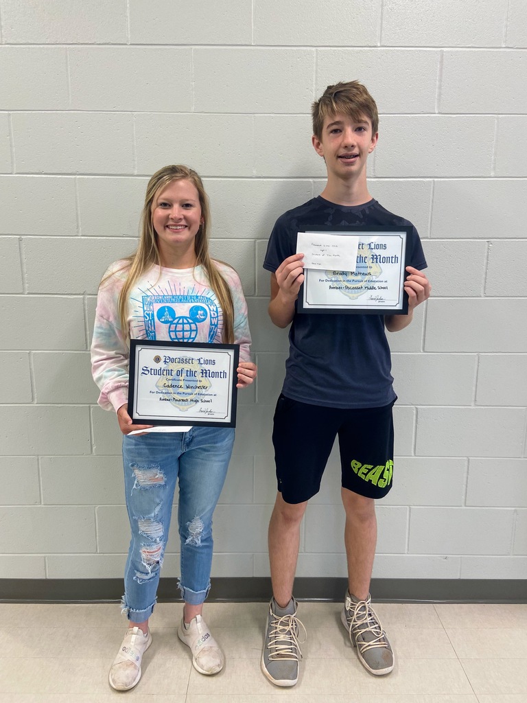 Cadence Winchester & Brody Mathews - students of the month