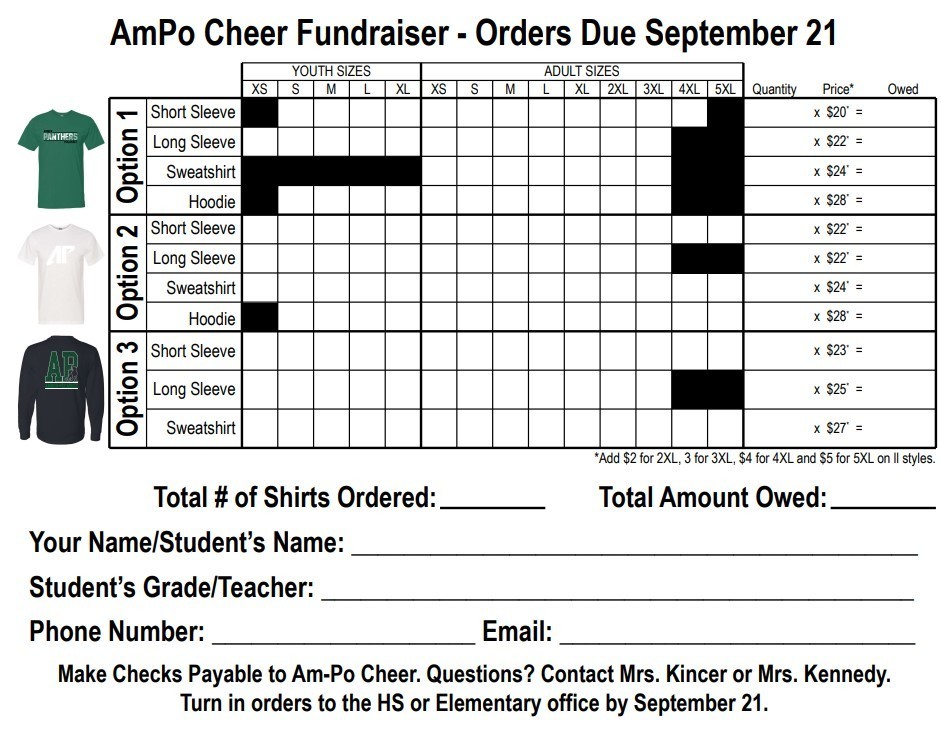 cheer order form